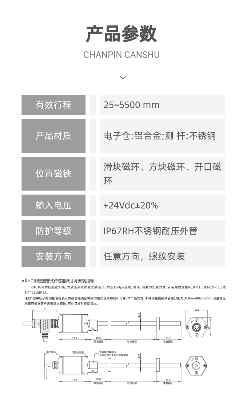 RHC磁致伸縮位移傳感器(圖12)