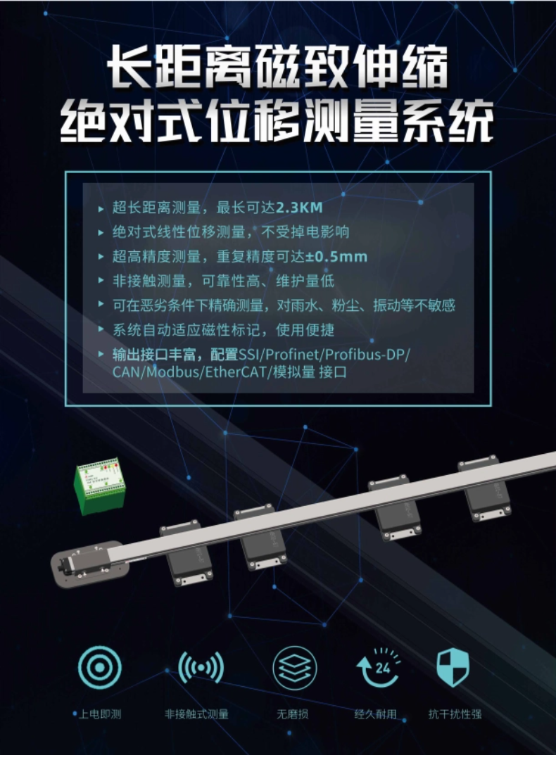 超長量程傳感器_長距離磁致伸縮絕對式位移測量系統(tǒng)(圖2)